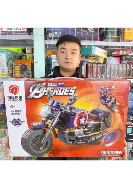Motosiklet Minifigure Monte Yapı Taşı Modeli Oyuncak Süsler Çelik Motosiklet Hediye Kutusu Kolu (Yurt Dışından)