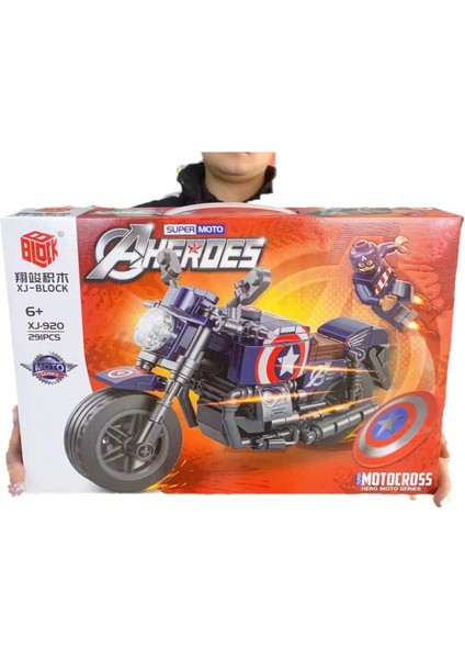 Motosiklet Minifigure Monte Yapı Taşı Modeli Oyuncak Süsler Çelik Motosiklet Hediye Kutusu Kolu (Yurt Dışından)
