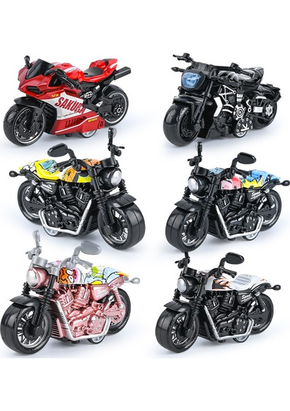 Çocuk Oyuncakları Erkek Bebek Simülasyon Harley Motosiklet Modeli Süsler Alaşım Geri Çekilebilir Oyuncak Araba Mavi Cady (Yurt Dışından)