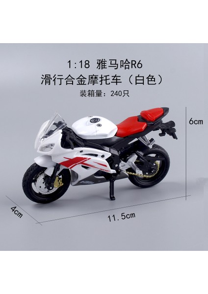 1:18 Alaşım Slayt Motosiklet Simülasyon Motosiklet Modeli Kek Dekorasyon Süsler Çocuk Oyuncak Alaşım Slayt Ya Mh (Beyaz) (Yurt Dışından)