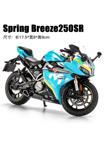 1/12 Kawasaki H2R Simülasyon Alaşım Motosiklet Modeli Çocuk Pürüzsüz Oyuncak Motosiklet Modeli Sesli, Bahar Esintisi 250 Mavi (Yurt Dışından)