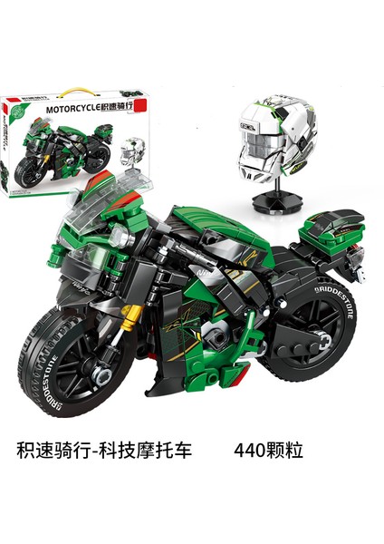 Yapı Taşlarıyla Uyumlu Motosiklet Modeli Çocuk Montajlı Küçük Parçacık Oyuncak Motosiklet Yarışı Kawasaki 10R·440 Parçacıklar (Yurt Dışından)