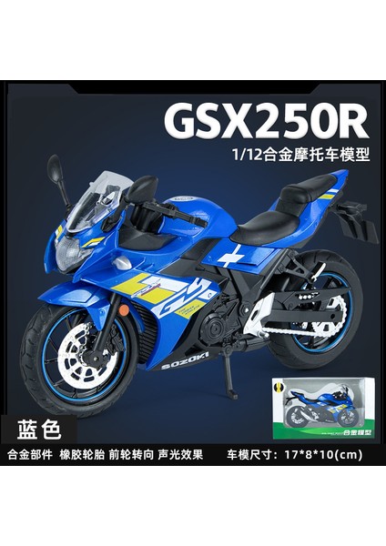 Simüle Motosiklet Modeli Süsler Moda Oyuncaklar Kör Kutu Alaşımlı Üst Düzey Çocuk Oyuncak Araba 1:12 Suzuki Gsx 250 Mavi (Yurt Dışından) fiyatları
