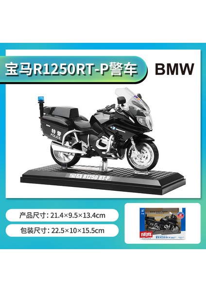Simüle Motosiklet Modeli Süsler Moda Oyuncaklar Kör Kutu Alaşımlı Üst Düzey Çocuk Oyuncak Araba 1:12 Bmw R1250RT-P Polis Arabası (Yurt Dışından)