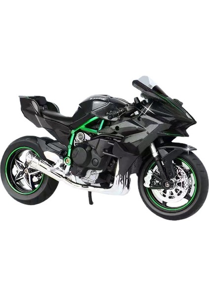 1/12 Kawasaki H2R Simülasyon Alaşım Ses ve Işık Motosiklet Ninja Modeli Çocuk Oyuncak Süsler Jialing Motosiklet Kırmızı (Yurt Dışından)