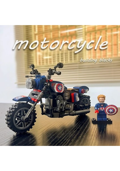 Iron Man Kaptan Amerika Minifigure Montajlı Motosiklet Modeli Çocuk Eğitici Uyumlu Yapı Taşları Oyuncak Hediye Bmw WATERBIRD-322 Parçacıklar (Yurt Dışından)
