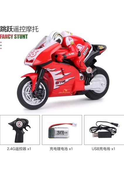 8012 Magic Power 2.4g Atlama Uzaktan Kumandalı Şarj Motosiklet Rc Tam Ölçekli Zarif Yarış Mini Yüksek Hızlı Kırmızı Motosiklet (Yurt Dışından)