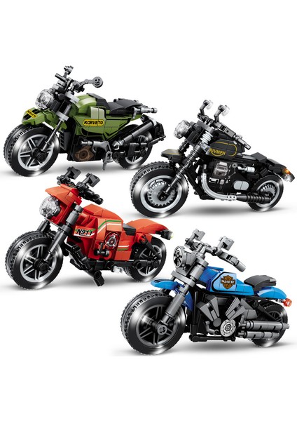 Motosiklet Harley Motosiklet Modeli 4 Küçük Parçacık Yapı Taşları Erkek ve Kız Dıy Monte Oyuncaklar Çita N911_294PCS (Yurt Dışından) indirimleri