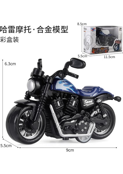 Alaşım Geri Çekin Harley Motosiklet Modeli Gacha Bebek Makinesi Küçük Oyuncak Araba Çocuk Oyuncak Süsleme 1:36 Alaşım Geri Çekin Harley (Mavi) Pencere Kutusu (Yurt Dışından)