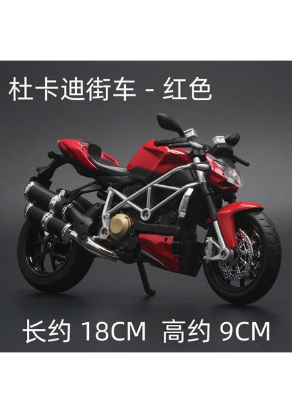1:12 Kawasaki Motosiklet Modeli Ducati Alaşım Motosiklet Modeli Çocuk Pürüzsüz Çizgi Sesli M12-4-SOKAK Motosiklet-Kutulu-Kırmızı (Yurt Dışından)