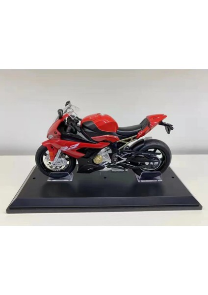 1/12 Kawasaki H2R Simülasyon Alaşım Ses ve Işık Motosiklet Ninja Modeli Çocuk Oyuncak Süsler Bmw Kırmızı + Taban (Yurt Dışından)