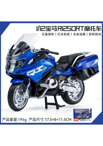 1:12 Kawasaki H2R Simülasyon Alaşımlı Ses ve Işıklı Motosiklet Ninja Modeli Çocuk Oyuncağı Süsleri Renkli Amber [mavi] 1:12 Bmw R1250RT Sesli ve Işıklı Motosiklet (Yurt Dışından)