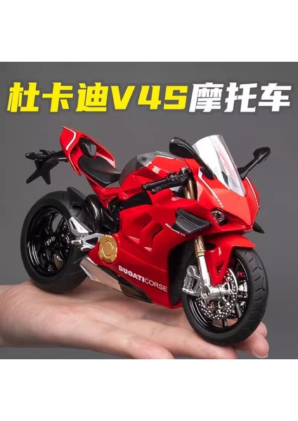 1:12 Ducati V4S Motosiklet Alaşım Araba Modeli Çocuk Oyuncak Hediye Simülasyon Araba Modeli Baz Süsleme Ducati V4S Kırmızı [renk Kutusu] + Taban (Yurt Dışından)
