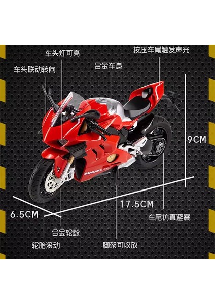1:12 Ducati V4S Motosiklet Alaşım Araba Modeli Çocuk Oyuncak Hediye Simülasyon Araba Modeli Baz Süsleme Ducati V4S Kırmızı [renk Kutusu] + Taban (Yurt Dışından)