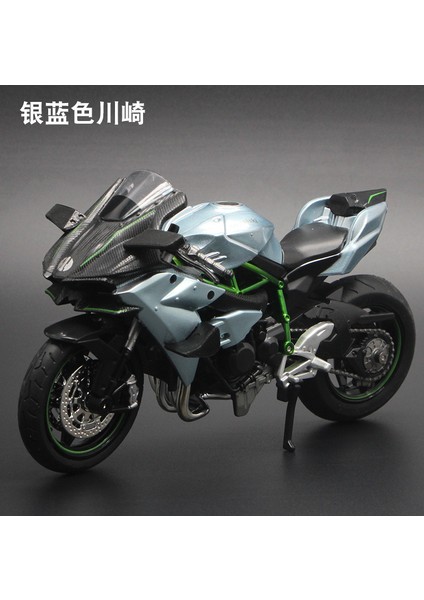 1:12 Kawasaki Motosiklet Modeli Ducati Alaşım Motosiklet Modeli Çocuk Pürüzsüz Çizgi Ses ile M12-1-KAWASAKI Motosiklet-Kutulu-Mavi (Yurt Dışından)