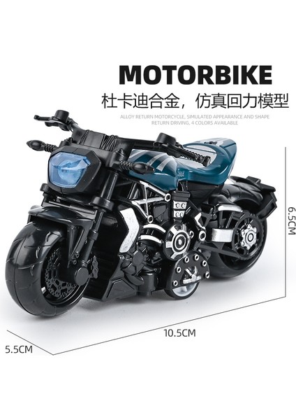 Çocuk Oyuncakları Erkek Bebek Simülasyon Harley Motosiklet Modeli Süsler Alaşım Geri Çekilebilir Oyuncak Araba Mavi Şeytan (Yurt Dışından)