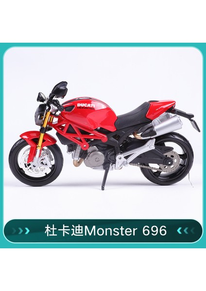 Meritor Şekil 1: 12 Kawasaki Ninja Ducati 1199 Büyük Şeytan Yamaha Motosiklet Modeli Simülasyon Alaşım Ducati 696 Kırmızı (Yurt Dışından)