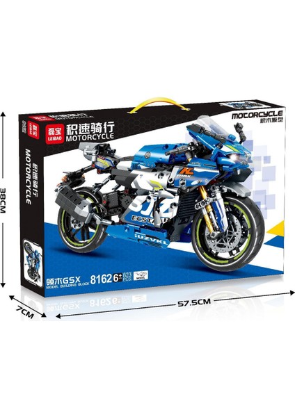 Leibao 8163 Teknolojili Motosiklet, Montajlı Yapı Taşı Oyuncak Mekanizmasıyla Uyumlu Motosiklet Modeli Boy 8105 Teknolojili MOTOSIKLET-440 Parçacıklar (Orta Kutu) (Yurt Dışından)