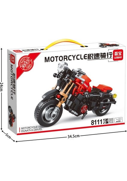 Leibao 8163 Teknolojili Motosiklet, Montajlı Yapı Taşı Oyuncak Mekanizmasıyla Uyumlu Motosiklet Modeli Boy 8105 Teknolojili MOTOSIKLET-440 Parçacıklar (Orta Kutu) (Yurt Dışından)