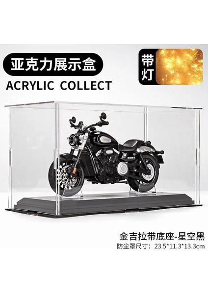 1/12 Kawasaki H2R Simülasyon Alaşım Ses ve Işık Motosiklet Ninja Modeli Çocuk Oyuncak Süsler Jinjila 300 Siyah + Taban + Akrilik Kutu (Yurt Dışından)
