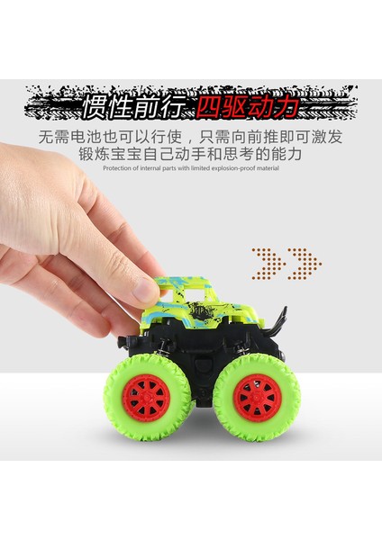 Çocukların Ataletsel Dört Tekerlekten Çekişli Off-Road Aracı Dublör Rulo Motosiklet Modeli Düşmeyi Önleyen Oyuncak Araba [mor] (Yurt Dışından)