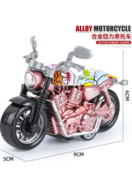 Çocuk Oyuncakları Erkek Bebek Simülasyon Harley Motosiklet Modeli Süsler Alaşım Geri Çekilebilir Oyuncak Araba Pembe Sedefli (Yurt Dışından)