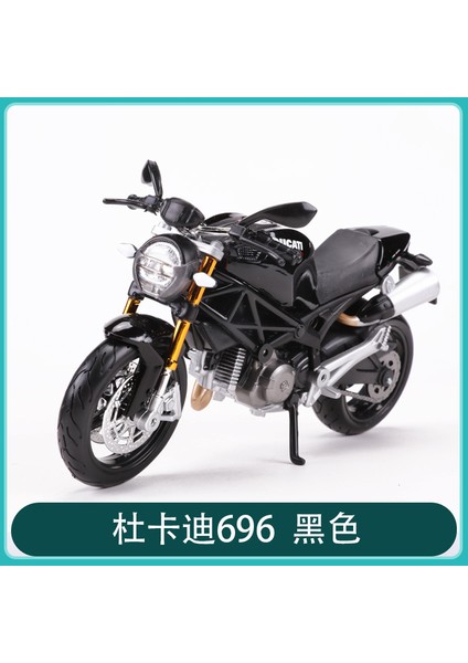 Meritor Şekil 1: 12 Kawasaki Ninja Ducati 1199 Büyük Şeytan Yamaha Motosiklet Modeli Simülasyon Alaşım Ducati 696 Siyah (Yurt Dışından)