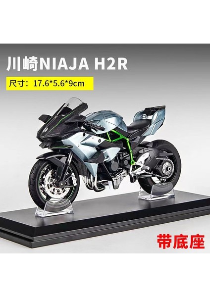 1/12 Kawasaki H2R Simülasyon Alaşım Ses ve Işık Motosiklet Ninja Modeli Çocuk Oyuncak Süsler Kawasaki Gümüş Mavi + Taban (Yurt Dışından) fiyatları