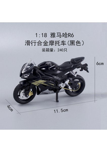 1:18 Alaşım Slayt Motosiklet Simülasyon Motosiklet Modeli Kek Dekorasyon Süsler Çocuk Oyuncak Alaşım Slayt Ya Mh (Siyah) (Yurt Dışından)