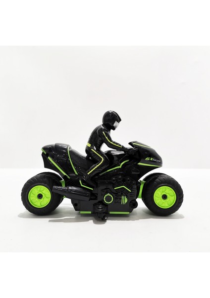 2.4g Yan Drift Dublör Motosiklet 360 Derece Dönen Çocuk Oyuncak Uzaktan Kumanda Araba SY002 Siyah Oda Yeşil (Yurt Dışından) modelleri