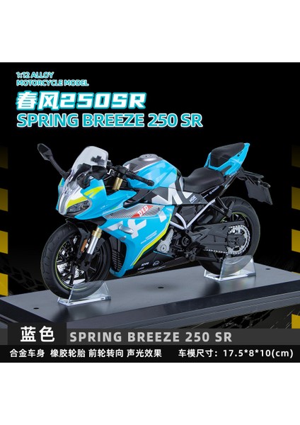1 12 Kawasaki H2R Simülasyon Alaşım Ses ve Işık Motosiklet Ninja Modeli Çocuk Oyuncak Süsleri Huayi 1:12 Tabanı ile 250 Mavi (Yurt Dışından)