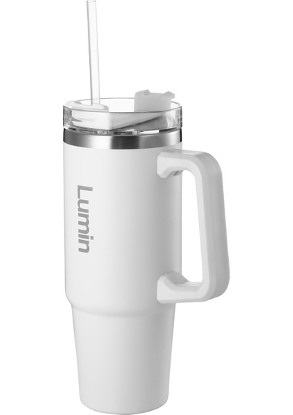 Lumin Quencher Tumbler 0,89 Litre Vakum Yalıtımlı Termos Bardak Kapaklı ve Pipetli Snow White fırsatları
