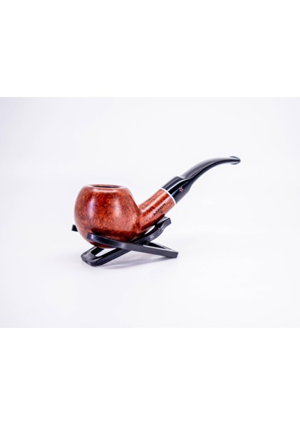 Kırmızı Yıldız 234 9mm. Filtreli Akrilik Saplı Pipo - Bent Billiard 237099