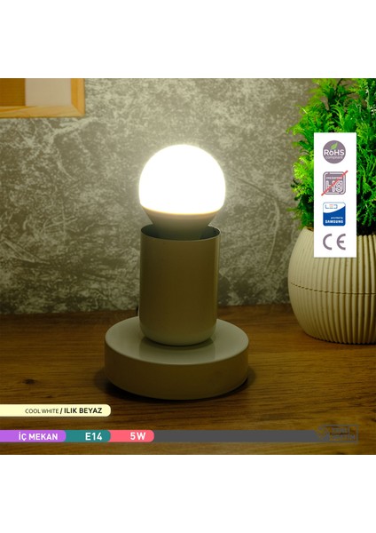 9W LED Top Ampul 4000K Günışığı 220V 5W E14