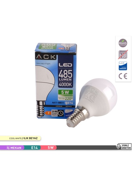 9W LED Top Ampul 4000K Günışığı 220V 5W E14