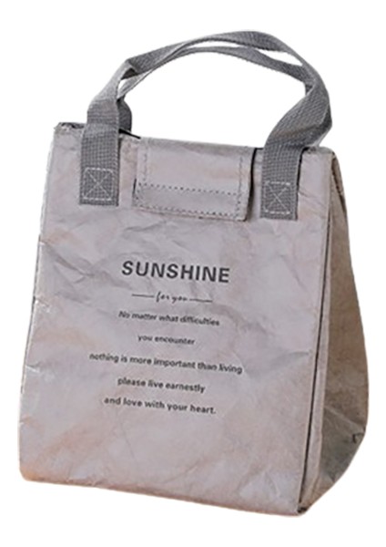 Öğle Yemeği Çantası Kraft Kağıt Termal Çanta El Çantası Alüminyum Folyo Öğle Yemeği Kutusu Çantası (Yurt Dışından)