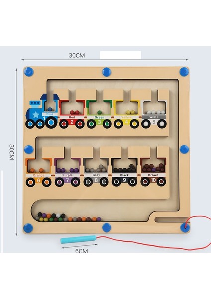 Erken Eğitim Eğitici Renkli Bilişsel Sınıflandırma Manyetik Kalem Ahşap Oyuncak (Yurt Dışından)
