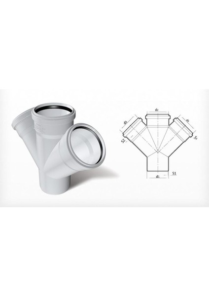 Boru Pvc 100X70 Çift Çatal