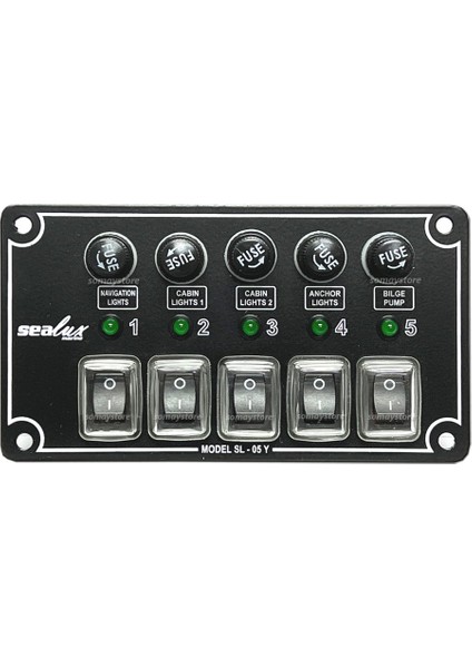 Marine 5 li Switch Panel Yatay 12-24v Konrol Paneli