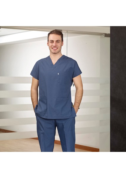 Petrol Mavisi Doktor Hemşire Forması Medikal Forma Cerrahi Takım Ince Kumaş fiyatları