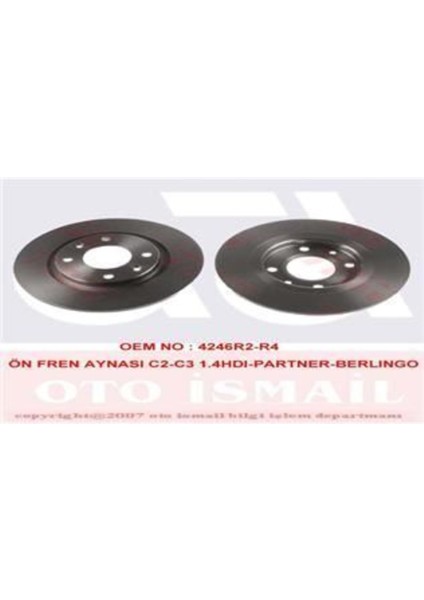 DF2808 Fren Dıskı Ön 301 12- Partner 96- / C-Elysee 12- C2 03- C3 I 02- C4 Cactus 14- Berlıngo 96- Düz 266