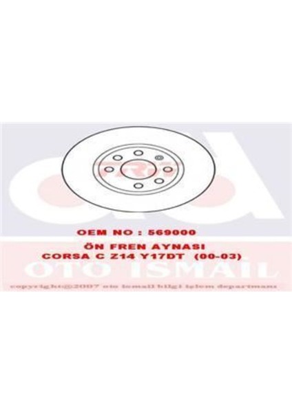 DF4165 Fren Dıskı Ön Combo 00- Merıva A 03- Tıgra B 04- Havalı 260MMUYUMLU