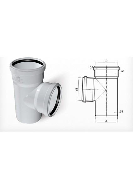 Boru Pvc 100X70 Te Çatal