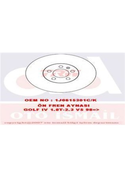 DF4027 Fren Dıskı Ön Iv 97- Uyumlu Bora 99- Polo V 09- / A1 10- A3 96- / Cordoba 02- Toledo Iı 98-
