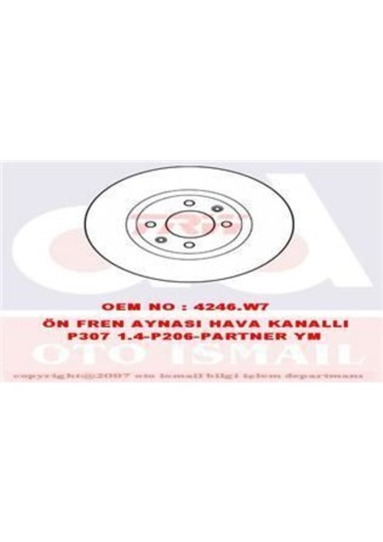 DF4184 Fren Dıskı Ön 206 98- 207 06- 208 12- 301 12- 307 00- Ym 1007 05- 2008 13- Partner 96- Ym / Xsara 9