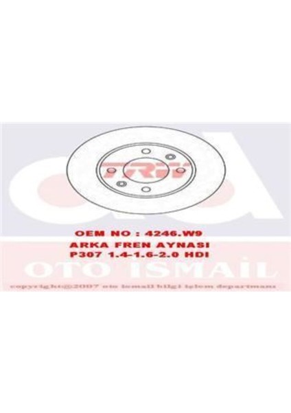 DF4185 Fren Dıskı Arka 307 00- 1007 05- 96- / Xsara Pıcasso 99- C2 02- Uyumlu C3 I 02- C3 Plurıel 03- C4
