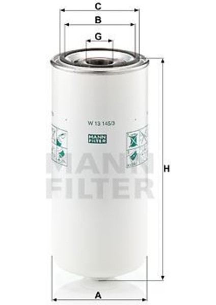 W131453 W131453 Yağ Filtresi Daf 85 95- F Tır Düz Kasa K