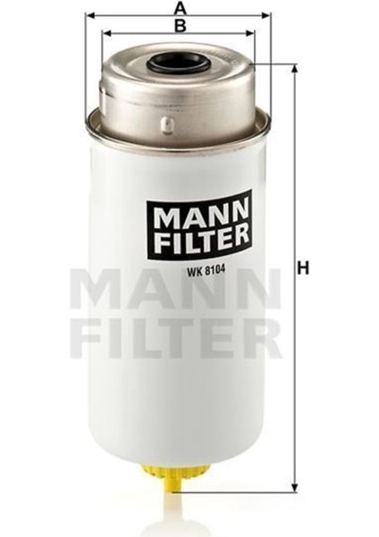 WK8104 Mazot Filtresi Transıt W184 00-06 2.0 Tdcı 2.4 Tdcı 195MM