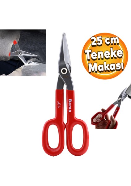 Bema Izole Saplı Tenekeci Sac Kesme Makası 25 cm