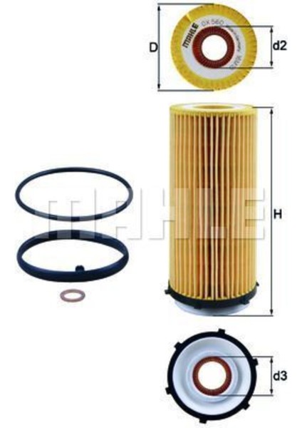 OX560D Yağ Filtresi Bmw 3 Bmw 5 Bmw X5 E70 Bmw X6 E90 E91 E92 E93 F10 325D 525D 530D 30-40D